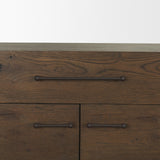 Belford Dark Brown 2-Door Open Oak Wood Shelving Unit - Ornate Home