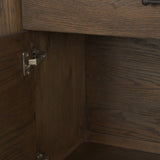 Belford Dark Brown 2-Door Open Oak Wood Shelving Unit - Ornate Home