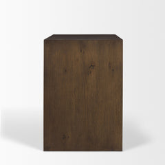 Belford Dark Brown 3-Drawer Oak Wood Closed Nightstand - Ornate Home