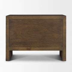 Belford Dark Brown 3-Drawer Oak Wood Closed Nightstand - Ornate Home