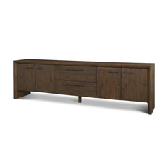 Belford Dark Brown 94" Oak Wood Media Console - Ornate Home