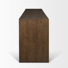 Belford Dark Brown 94" Oak Wood Media Console - Ornate Home