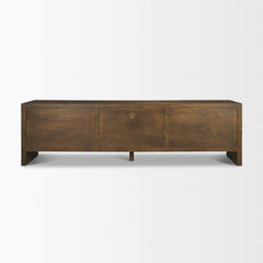 Belford Dark Brown 94" Oak Wood Media Console - Ornate Home