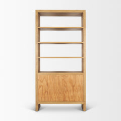 Belford Light Brown 2-Door Open Oak Wood Shelving Unit - Ornate Home