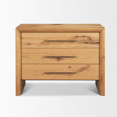 Belford Light Brown 3-Drawer Oak Wood Closed Nightstand - Ornate Home