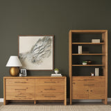 Belford Light Brown 6-Drawer Oak Wood Dresser - Ornate Home