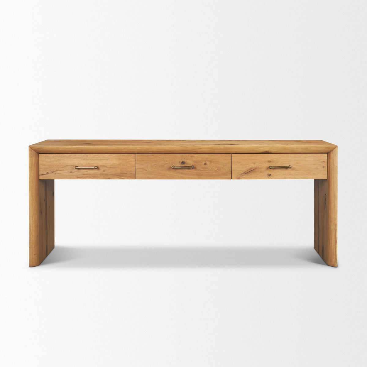 Belford Light Brown 72" Oak Wood Console Table - Ornate Home