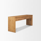Belford Light Brown 72" Oak Wood Console Table - Ornate Home