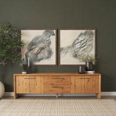 Belford Light Brown 94" Oak Wood Media Console - Ornate Home