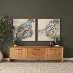 Belford Light Brown 94" Oak Wood Media Console - Ornate Home