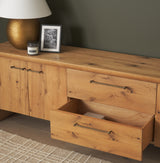 Belford Light Brown 94" Oak Wood Media Console - Ornate Home