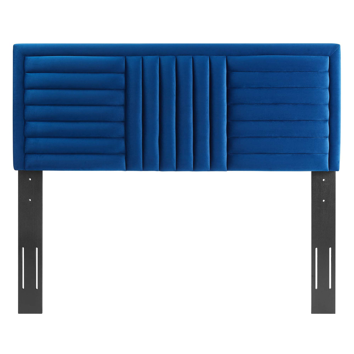 Believe Navy Channel Tufted Performance Velvet Full/Queen Headboard - Ornate Home