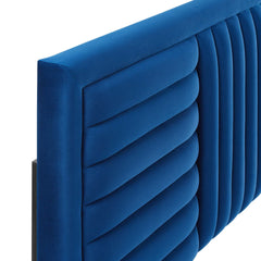 Believe Navy Channel Tufted Performance Velvet Full/Queen Headboard - Ornate Home