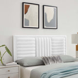 Believe White Channel Tufted Performance Velvet Full/Queen Headboard - Ornate Home