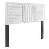 Believe White Channel Tufted Performance Velvet Full/Queen Headboard - Ornate Home