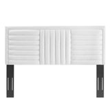 Believe White Channel Tufted Performance Velvet Full/Queen Headboard - Ornate Home