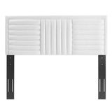 Believe White Channel Tufted Performance Velvet Full/Queen Headboard - Ornate Home