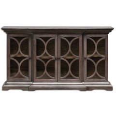 Belino Gray Wooden 4 Door Chest - Ornate Home