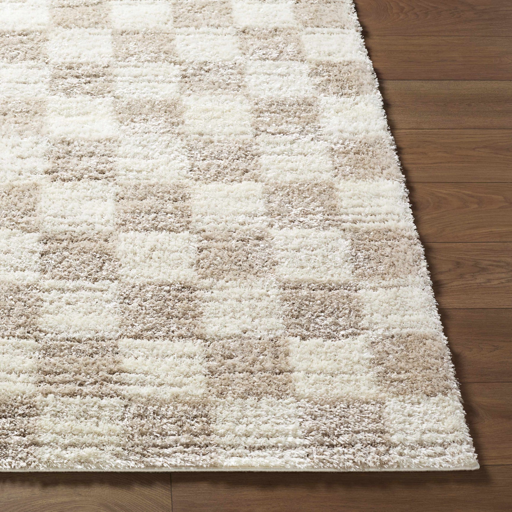 Belita Beige Luxe Shag Area Rug - Ornate Home