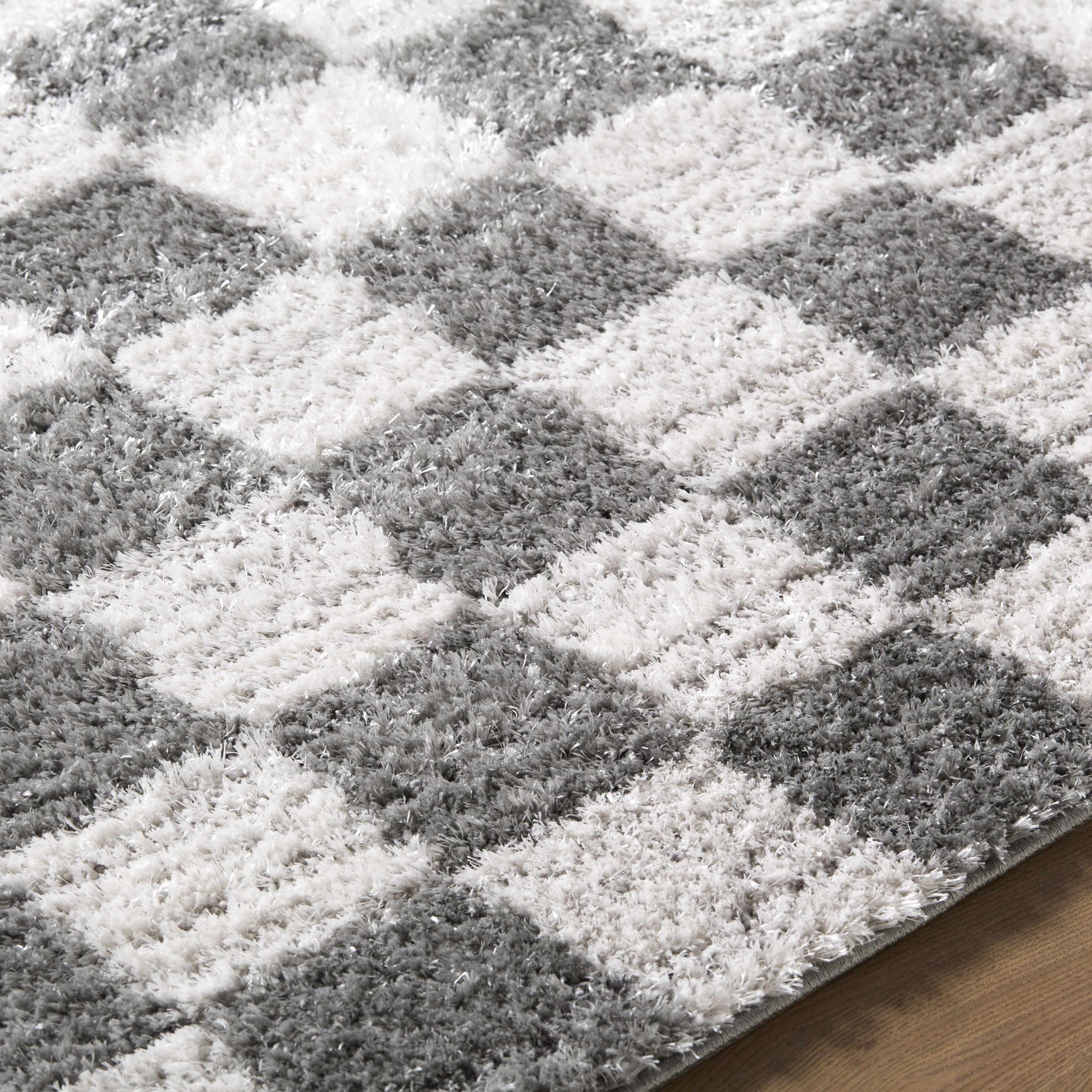 Belita Charcoal Luxe Shag Area Rug - Ornate Home