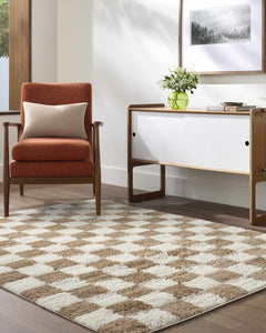 Belita Cream Luxe Shag Area Rug - Ornate Home
