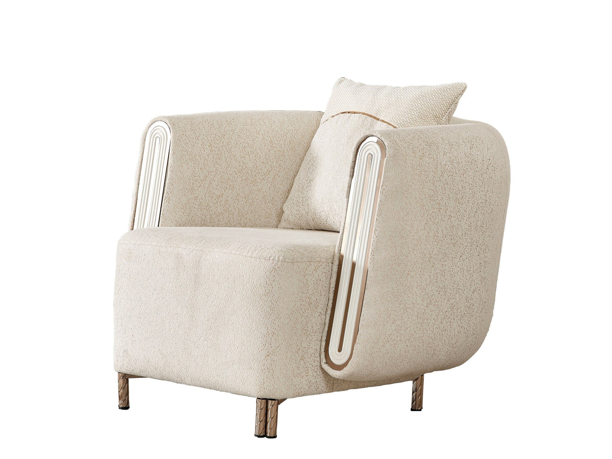 Bella Cream 3-pieces (Sofa & Loveseat & Chair) Living Room Set - Ornate Home