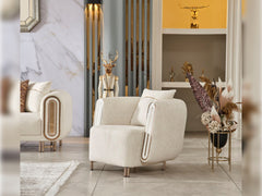Bella Cream 3-pieces (Sofa & Loveseat & Chair) Living Room Set - Ornate Home