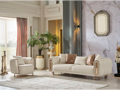 Bella Cream 3-pieces (Sofa & Loveseat & Chair) Living Room Set - Ornate Home