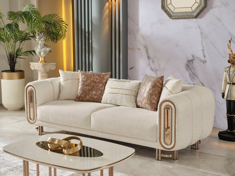 Bella Cream Living Room Set (2 Sofas & 2 Chairs) - Ornate Home