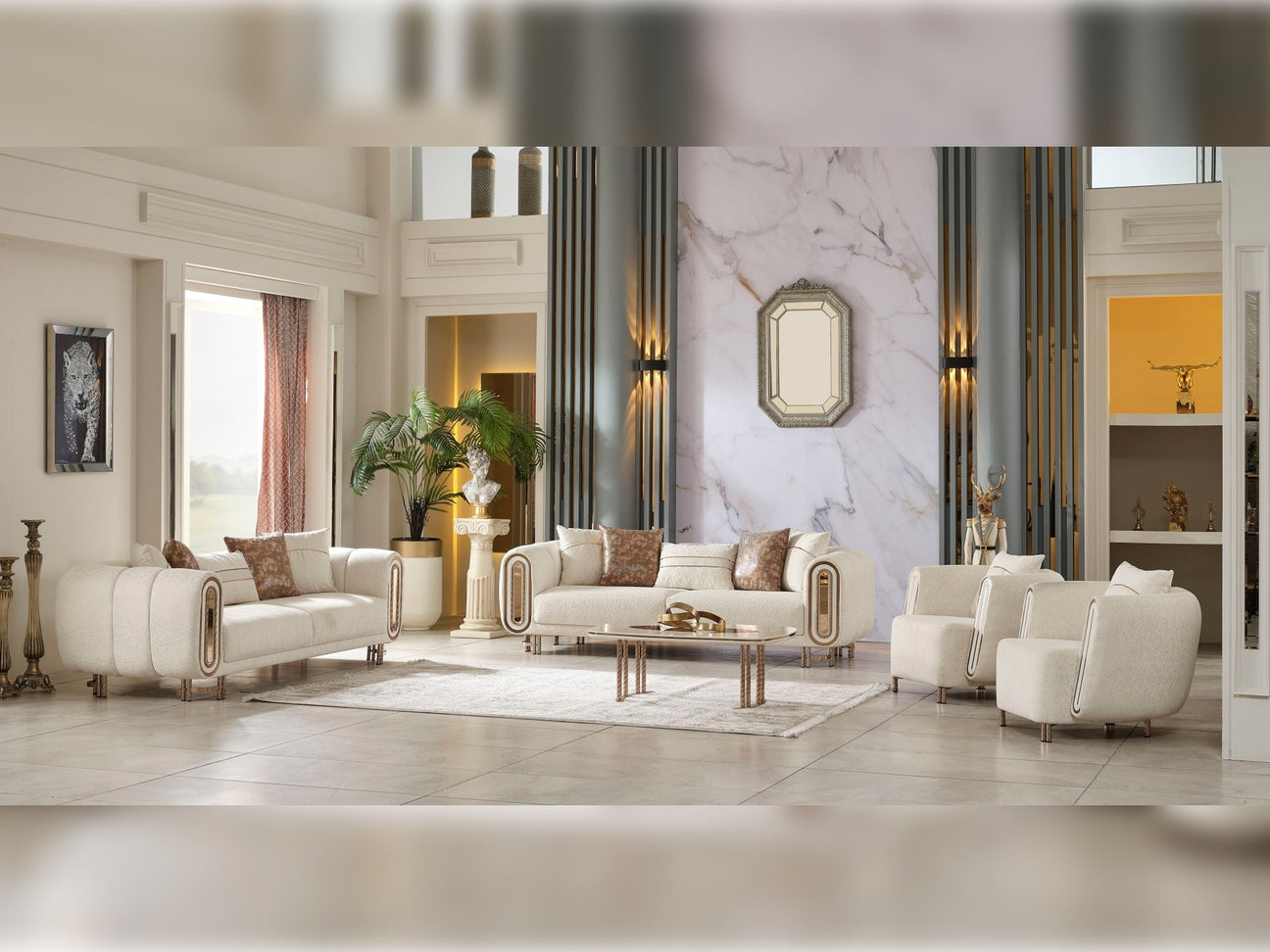 Bella Cream Living Room Set - Ornate Home