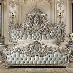 Bella Lusso Silver/Gold Highlight Eastern King Bed / HD-EK8088 - Ornate Home