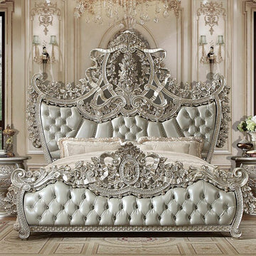 Bella Lusso Silver/Gold Highlight Eastern King Bed / HD-EK8088 - Ornate Home