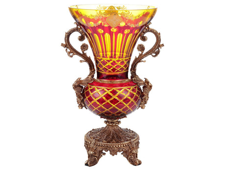 Bella Red & Yellow Vase  / HD-3014 - Ornate Home
