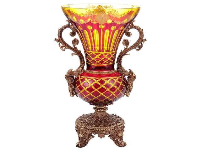 Bella Red & Yellow Vase  / HD-3014 - Ornate Home