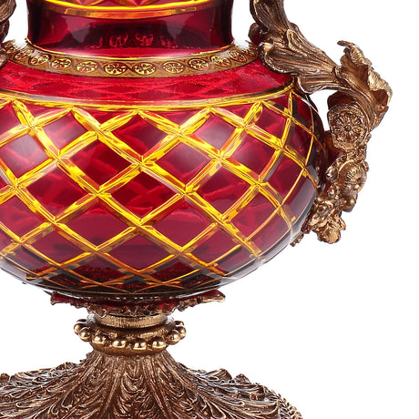 Bella Red & Yellow Vase  / HD-3014 - Ornate Home
