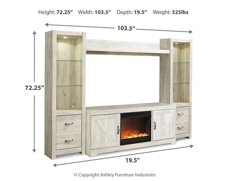 Bellaby Black 4-Piece Entertainment Center with Fireplace - Ornate Home