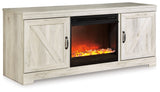Bellaby Black 63" TV Stand with Fireplace - Ornate Home