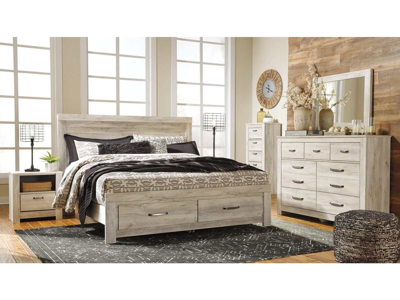 Bellaby King Platform Bed with 2 Storage Drawers (Online Special Price) - Ornate Home