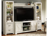 Bellaby Whitewash 4-Piece Entertainment Center (Online Special Price) - Ornate Home