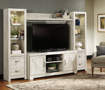 Bellaby Whitewash 4-Piece Entertainment Center (Online Special Price) - Ornate Home