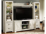 Bellaby Whitewash 4-Piece Entertainment Center - Ornate Home