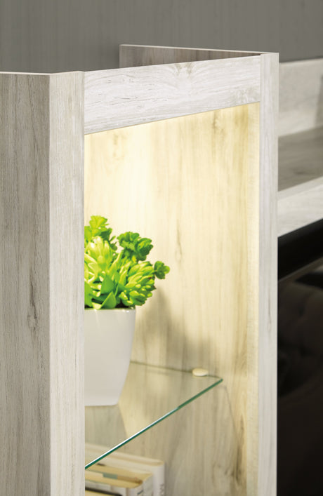 Bellaby Whitewash 4-Piece Entertainment Center with Electric Fireplace - Ornate Home