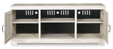 Bellaby Whitewash 63" TV Stand w/Fireplace Option - Ornate Home
