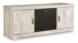 Bellaby Whitewash 63" TV Stand w/Fireplace Option - Ornate Home