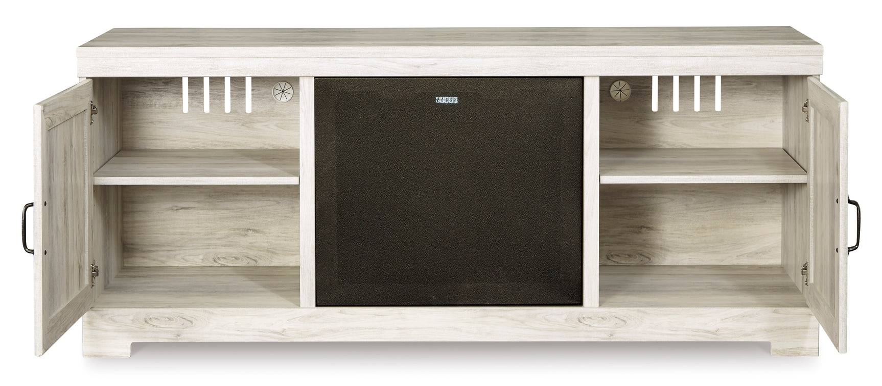 Bellaby Whitewash 63" TV Stand w/Fireplace Option - Ornate Home