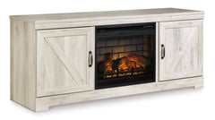 Bellaby Whitewash 63" TV Stand w/Fireplace Option - Ornate Home