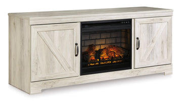 Bellaby Whitewash 63" TV Stand w/Fireplace Option - Ornate Home