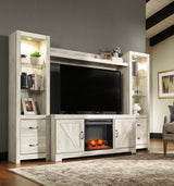 Bellaby Whitewash 63" TV Stand w/Fireplace Option - Ornate Home