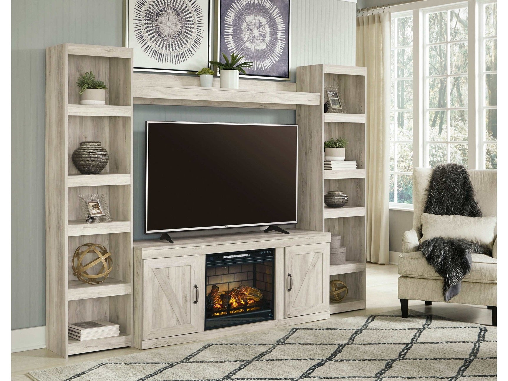 Bellaby Whitewash Entertainment Center (Online Special Price) - Ornate Home
