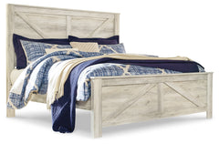 Bellaby Whitewash King Crossbuck Panel Bed - Ornate Home